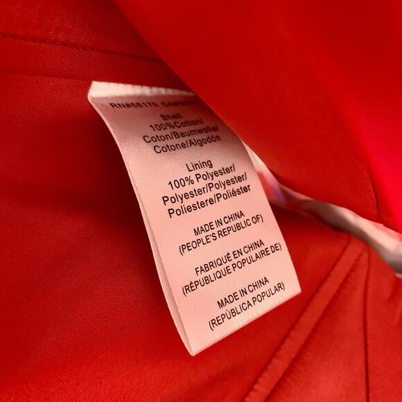 Hutch Anthropologie Red Blue Floral Strapless Ruffle Top Size 0 NWT - Picture 8 of 9